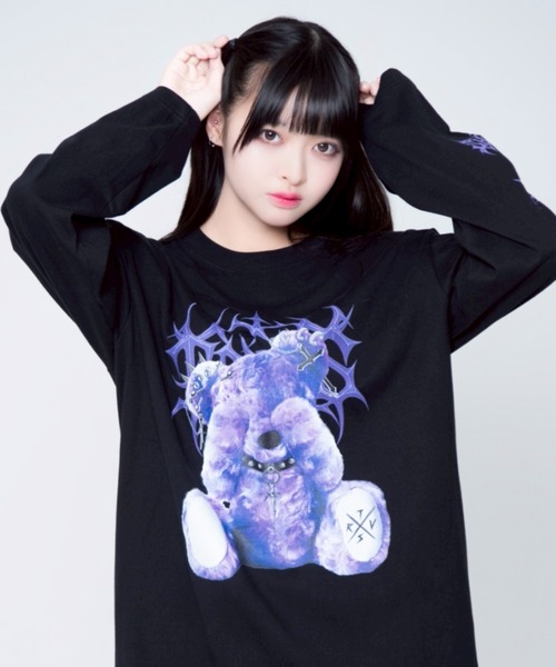 トラバス トーキョー くまプリントロングスリーブカットソー TRAVAS TOKYO/トラバス トーキョー』くまプリントL/S Tee/ロング