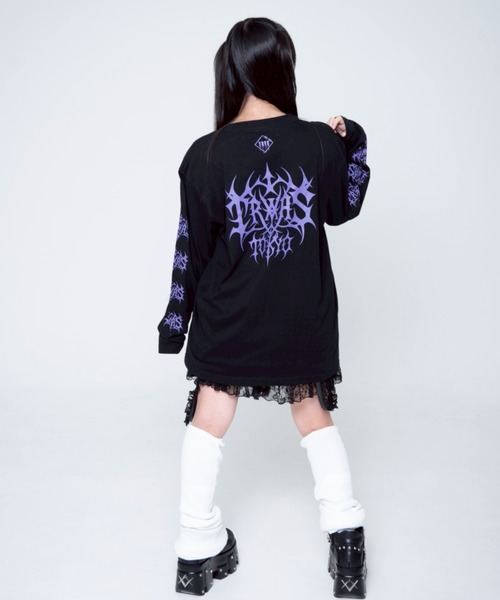 TRAVAS TOKYO（トラバス トウキョウ）の「『TRAVAS TOKYO/トラバス トーキョー』くまプリントL/S Tee/ロングスリーブカットソー（Tシャツ/カットソー・レディース・ブラック×ホワイト/レオパード/ブラック×パープル/ホワイト×ブラック・FREE）」の12枚目の写真