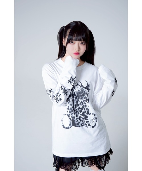 TRAVAS TOKYO（トラバス トウキョウ）の「『TRAVAS TOKYO/トラバス トーキョー』くまプリントL/S Tee/ロングスリーブカットソー（Tシャツ/カットソー・レディース・ブラック×ホワイト/レオパード/ブラック×パープル/ホワイト×ブラック・FREE）」の19枚目の写真