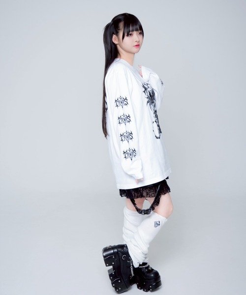 TRAVAS TOKYO（トラバス トウキョウ）の「『TRAVAS TOKYO/トラバス トーキョー』くまプリントL/S Tee/ロングスリーブカットソー（Tシャツ/カットソー・レディース・ブラック×ホワイト/レオパード/ブラック×パープル/ホワイト×ブラック・FREE）」の17枚目の写真