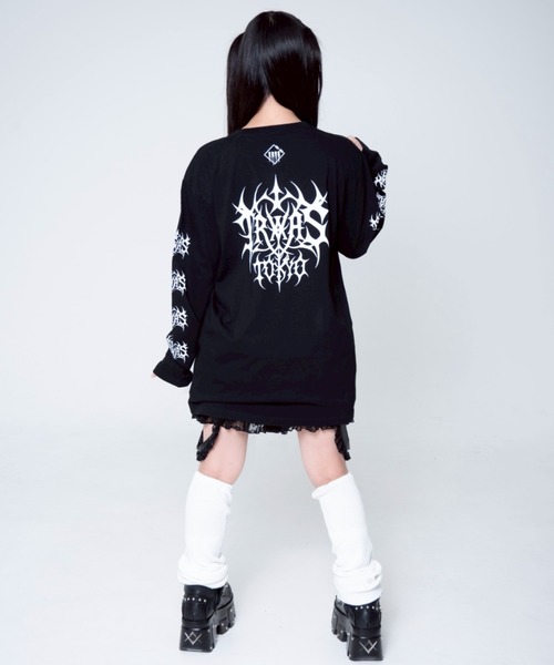 TRAVAS TOKYO（トラバス トウキョウ）の「『TRAVAS TOKYO/トラバス トーキョー』くまプリントL/S Tee/ロングスリーブカットソー（Tシャツ/カットソー・レディース・ブラック×ホワイト/レオパード/ブラック×パープル/ホワイト×ブラック・FREE）」の7枚目の写真
