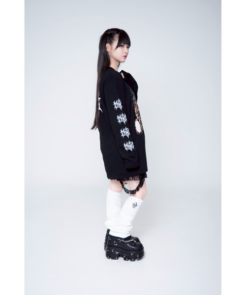 TRAVAS TOKYO（トラバス トウキョウ）の「『TRAVAS TOKYO/トラバス トーキョー』くまプリントL/S Tee/ロングスリーブカットソー（Tシャツ/カットソー・レディース・ブラック×ホワイト/レオパード/ブラック×パープル/ホワイト×ブラック・FREE）」の22枚目の写真