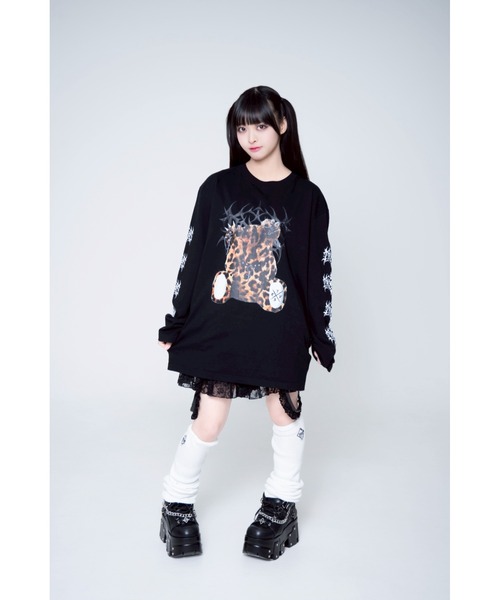 TRAVAS TOKYO（トラバス トウキョウ）の「『TRAVAS TOKYO/トラバス トーキョー』くまプリントL/S Tee/ロングスリーブカットソー（Tシャツ/カットソー・レディース・ブラック×ホワイト/レオパード/ブラック×パープル/ホワイト×ブラック・FREE）」の20枚目の写真