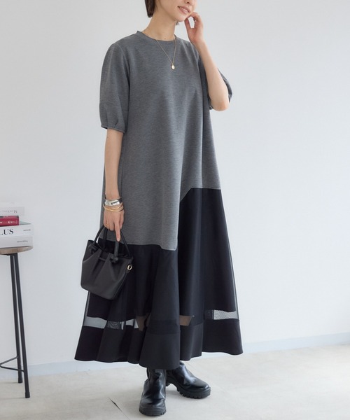 KATHARINE ROSS(キャサリンロス)の「【PILLINI/ピリーニ】パウンドメッシュワンピース(ワンピース・レディース・グレー/ブラック・FREE)」の1枚目の写真