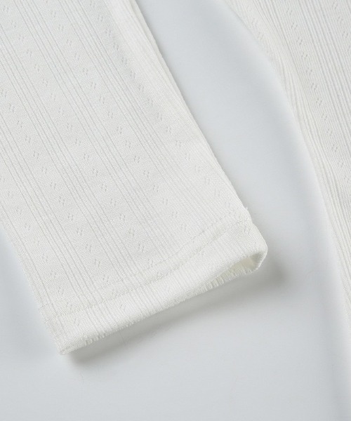 VIBGYOR（ヴィブジョー）の「【LAMPOON】柄織りリブブラウス（シャツ/ブラウス・レディース・ホワイト・MEDIUM/SMALL/LARGE）」の2枚目の写真