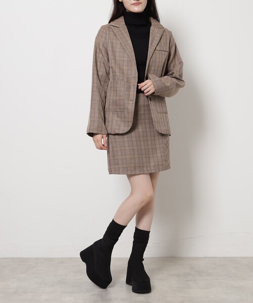 ESPERANZA(エスペランサ)の「スタイルぐんっとアップ!厚底ニットショートブーツ(ブーツ・レディース・ベージュ系/ブラック系/ブラウン系1・S/M/L/LL)」の8枚目の写真