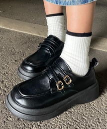 rire（リル）の「ダブルベルトローファーシューズ（ローファー）」