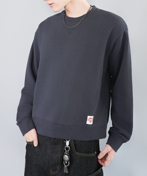 SPINNS(スピンズ)の「短丈スウェット/ワンポイントハート/無地/リアルツリー/ショート丈(スウェット・メンズ・ネイビー/杢グレー/グレー系その他/リアルツリーカモ・ONESIZE)」の1枚目の写真