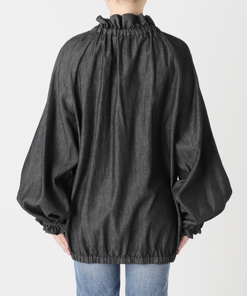 journal standard L'essage（ジャーナルスタンダードレサージュ）の「5OZ デニム リボンブラウス 2（シャツ/ブラウス・レディース・ブラック・FREE）」の6枚目の写真