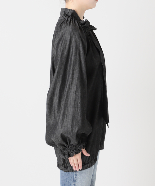 journal standard L'essage（ジャーナルスタンダードレサージュ）の「5OZ デニム リボンブラウス 2（シャツ/ブラウス・レディース・ブラック・FREE）」の10枚目の写真