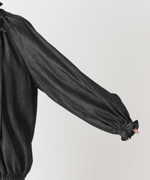 journal standard L'essage（ジャーナルスタンダードレサージュ）の「5OZ デニム リボンブラウス 2（シャツ/ブラウス・レディース・ブラック・FREE）」の11枚目の写真