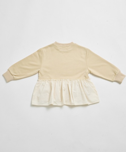 pairmanon（ペアマノン）の「【まいにちスウェット】ガールズ  裏毛 ペプラム スウェット（スウェット・キッズ・ライトベージュ/チャコールグレー/ピンク・100/110/120/130/140/150/90）」の4枚目の写真