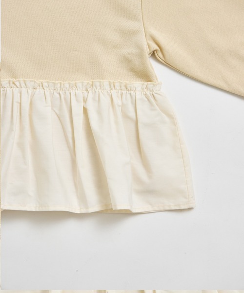 pairmanon（ペアマノン）の「【まいにちスウェット】ガールズ  裏毛 ペプラム スウェット（スウェット・キッズ・ライトベージュ/チャコールグレー/ピンク・100/110/120/130/140/150/90）」の7枚目の写真