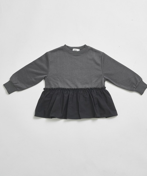 pairmanon（ペアマノン）の「【まいにちスウェット】ガールズ  裏毛 ペプラム スウェット（スウェット・キッズ・ライトベージュ/チャコールグレー/ピンク・100/110/120/130/140/150/90）」の10枚目の写真