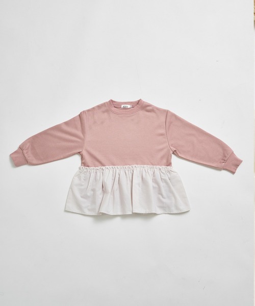 pairmanon（ペアマノン）の「【まいにちスウェット】ガールズ  裏毛 ペプラム スウェット（スウェット・キッズ・ライトベージュ/チャコールグレー/ピンク・100/110/120/130/140/150/90）」の11枚目の写真