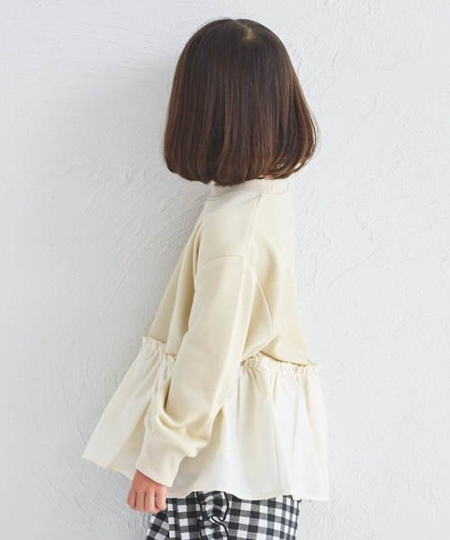 pairmanon（ペアマノン）の「【まいにちスウェット】ガールズ  裏毛 ペプラム スウェット（スウェット・キッズ・ライトベージュ/チャコールグレー/ピンク・100/110/120/130/140/150/90）」の14枚目の写真