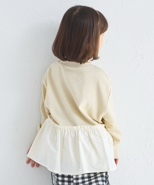 pairmanon（ペアマノン）の「【まいにちスウェット】ガールズ  裏毛 ペプラム スウェット（スウェット・キッズ・ライトベージュ/チャコールグレー/ピンク・100/110/120/130/140/150/90）」の15枚目の写真