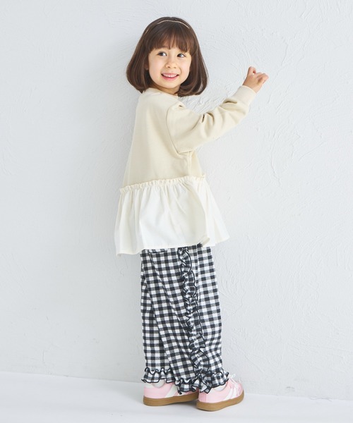 pairmanon（ペアマノン）の「【まいにちスウェット】ガールズ  裏毛 ペプラム スウェット（スウェット・キッズ・ライトベージュ/チャコールグレー/ピンク・100/110/120/130/140/150/90）」の16枚目の写真