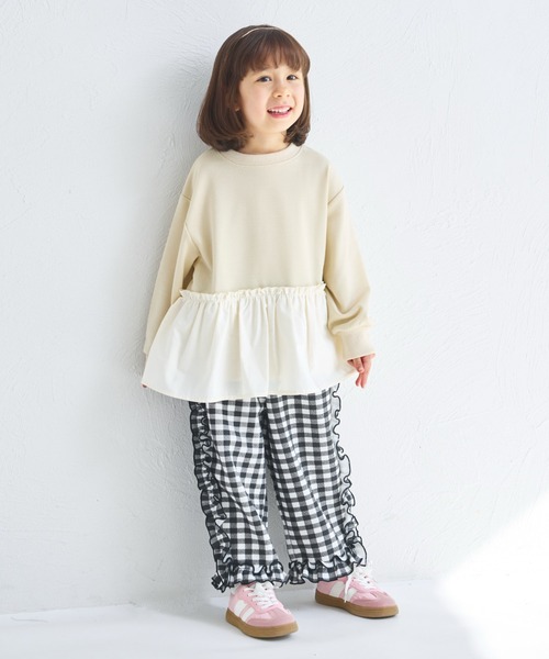 pairmanon（ペアマノン）の「【まいにちスウェット】ガールズ  裏毛 ペプラム スウェット（スウェット・キッズ・ライトベージュ/チャコールグレー/ピンク・100/110/120/130/140/150/90）」の17枚目の写真