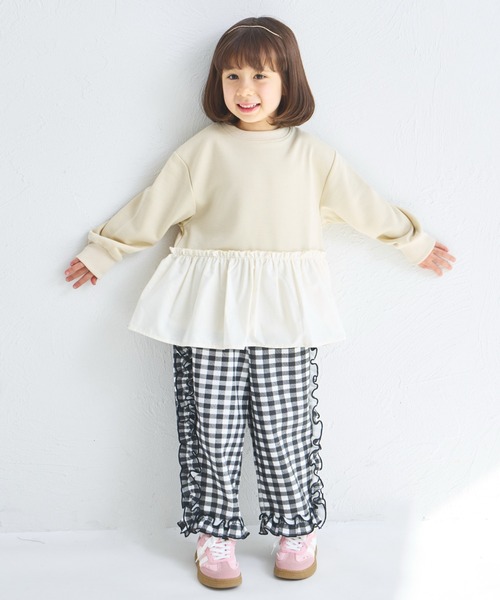 pairmanon（ペアマノン）の「【まいにちスウェット】ガールズ  裏毛 ペプラム スウェット（スウェット・キッズ・ライトベージュ/チャコールグレー/ピンク・100/110/120/130/140/150/90）」の18枚目の写真