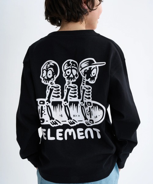 ELEMENT（エレメント）の「ELEMENT キッズ TIMBER 3 LS YOUTH ロンＴ 【2025年秋冬モデル】/エレメントキッズバックプリント長袖ロンT（Tシャツ/カットソー・キッズ・ブラック/マルチ/ホワイト・X-LARGE/LARGE/MEDIUM/SMALL）」の2枚目の写真