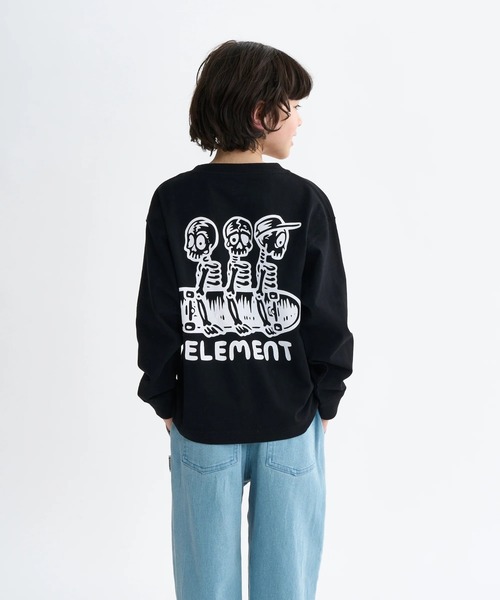 ELEMENT（エレメント）の「ELEMENT キッズ TIMBER 3 LS YOUTH ロンＴ 【2025年秋冬モデル】/エレメントキッズバックプリント長袖ロンT（Tシャツ/カットソー・キッズ・ブラック/マルチ/ホワイト・X-LARGE/LARGE/MEDIUM/SMALL）」の4枚目の写真