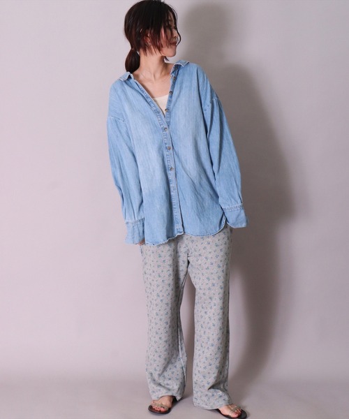 JEMORGAN(ジェーイーモーガン)の「(LK)【JEMORGAN】小花柄 ガーゼ裏毛 パンツ(スウェットパンツ・レディース・パープル系1/ブルー系1/ブルー系2/パープル系2/ライラック系1・FREE)」の10枚目の写真