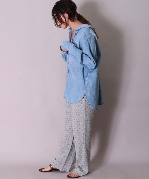 JEMORGAN(ジェーイーモーガン)の「(LK)【JEMORGAN】小花柄 ガーゼ裏毛 パンツ(スウェットパンツ・レディース・パープル系1/ブルー系1/ブルー系2/パープル系2/ライラック系1・FREE)」の11枚目の写真