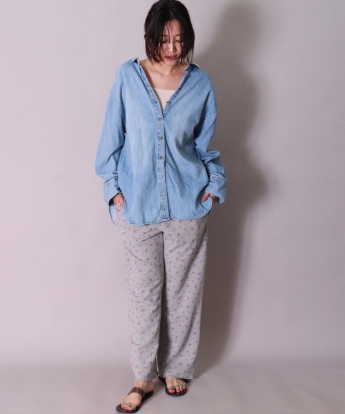 JEMORGAN(ジェーイーモーガン)の「(LK)【JEMORGAN】小花柄 ガーゼ裏毛 パンツ(スウェットパンツ・レディース・パープル系1/ブルー系1/ブルー系2/パープル系2/ライラック系1・FREE)」の15枚目の写真