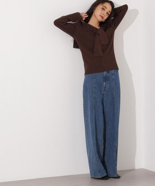 N.(N. Natural Beauty Basic)(エヌエヌナチュラルビューティーベーシック)の「セーラーカラーニット(ニット/セーター・レディース・ブラウン/オレンジ/グレー・MEDIUM)」の20枚目の写真