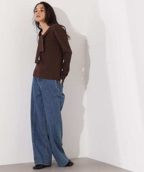 N.(N. Natural Beauty Basic)(エヌエヌナチュラルビューティーベーシック)の「セーラーカラーニット(ニット/セーター・レディース・ブラウン/オレンジ/グレー・MEDIUM)」の15枚目の写真