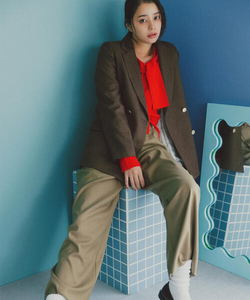 N.(N. Natural Beauty Basic)(エヌエヌナチュラルビューティーベーシック)の「セーラーカラーニット(ニット/セーター・レディース・ブラウン/オレンジ/グレー・MEDIUM)」の5枚目の写真