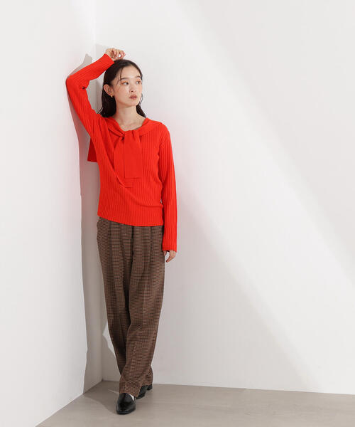 N.(N. Natural Beauty Basic)(エヌエヌナチュラルビューティーベーシック)の「セーラーカラーニット(ニット/セーター・レディース・ブラウン/オレンジ/グレー・MEDIUM)」の9枚目の写真