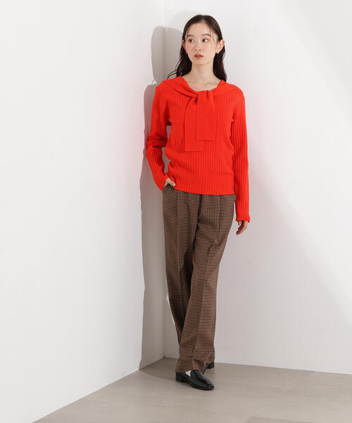 N.(N. Natural Beauty Basic)(エヌエヌナチュラルビューティーベーシック)の「セーラーカラーニット(ニット/セーター・レディース・ブラウン/オレンジ/グレー・MEDIUM)」の12枚目の写真