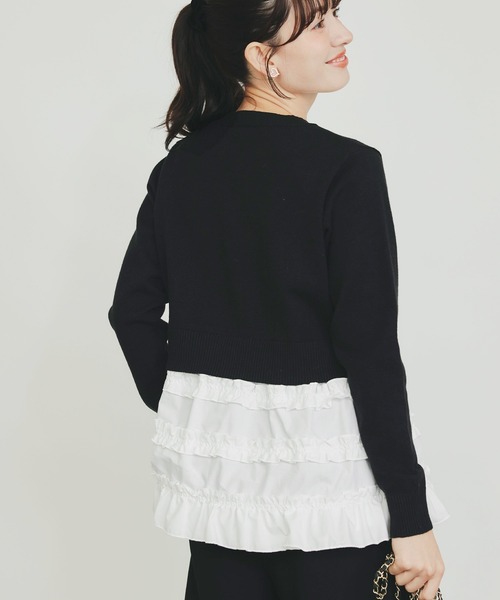 PICCIN PERLA（ピッチンペルラ）の「裾フリルニット（ニット/セーター・レディース・オフホワイト/ブラック/ブラック系その他・M）」の16枚目の写真