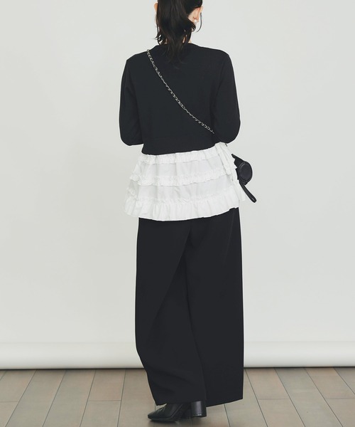 PICCIN PERLA（ピッチンペルラ）の「裾フリルニット（ニット/セーター・レディース・オフホワイト/ブラック/ブラック系その他・M）」の12枚目の写真