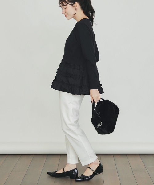 PICCIN PERLA（ピッチンペルラ）の「裾フリルニット（ニット/セーター・レディース・オフホワイト/ブラック/ブラック系その他・M）」の20枚目の写真