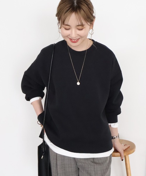 AMERICAN HOLIC（アメリカンホリック）の「【WEB限定】サイドスリットポンチプルオーバー（スウェット・レディース・ホワイト系その他/杢グレー/グレー系その他2/ブラック/ダークグリーン・M/L）」の3枚目の写真