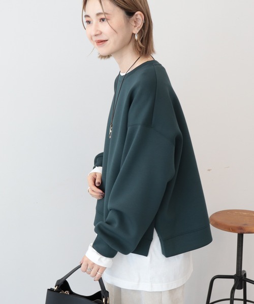 AMERICAN HOLIC（アメリカンホリック）の「【WEB限定】サイドスリットポンチプルオーバー（スウェット・レディース・ホワイト系その他/杢グレー/グレー系その他2/ブラック/ダークグリーン・M/L）」の15枚目の写真