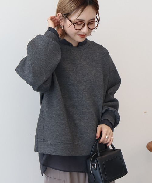 【人気商品】GANNI サイドスリットボリュームスリーブプルオーバー　グレー 人気商品】GANNI サイドスリットボリュームスリーブプルオーバー