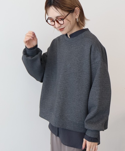 【人気商品】GANNI サイドスリットボリュームスリーブプルオーバー　グレー JEANASIS ニット セーター 12G Wジャガードボリュームスリーブ