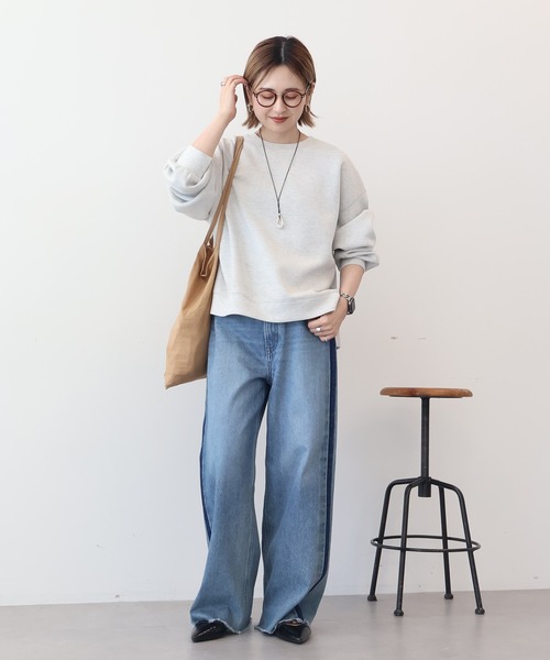 AMERICAN HOLIC（アメリカンホリック）の「【WEB限定】サイドスリットポンチプルオーバー（スウェット・レディース・ホワイト系その他/杢グレー/グレー系その他2/ブラック/ダークグリーン・M/L）」の13枚目の写真