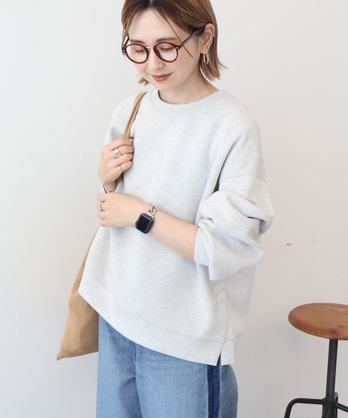 AMERICAN HOLIC（アメリカンホリック）の「【WEB限定】サイドスリットポンチプルオーバー（スウェット・レディース・ホワイト系その他/杢グレー/グレー系その他2/ブラック/ダークグリーン・M/L）」の8枚目の写真