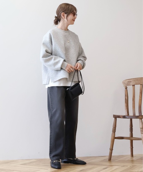 AMERICAN HOLIC（アメリカンホリック）の「【WEB限定】サイドスリットポンチプルオーバー（スウェット・レディース・ホワイト系その他/杢グレー/グレー系その他2/ブラック/ダークグリーン・M/L）」の12枚目の写真