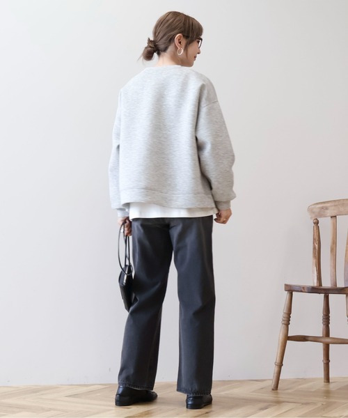 AMERICAN HOLIC（アメリカンホリック）の「【WEB限定】サイドスリットポンチプルオーバー（スウェット・レディース・ホワイト系その他/杢グレー/グレー系その他2/ブラック/ダークグリーン・M/L）」の9枚目の写真