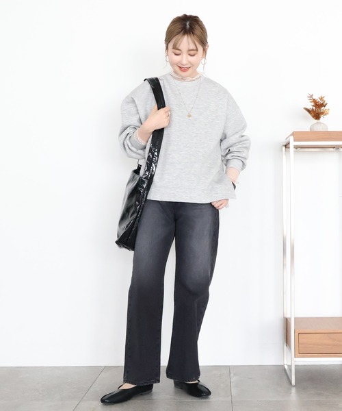 AMERICAN HOLIC（アメリカンホリック）の「【WEB限定】サイドスリットポンチプルオーバー（スウェット・レディース・ホワイト系その他/杢グレー/グレー系その他2/ブラック/ダークグリーン・M/L）」の14枚目の写真