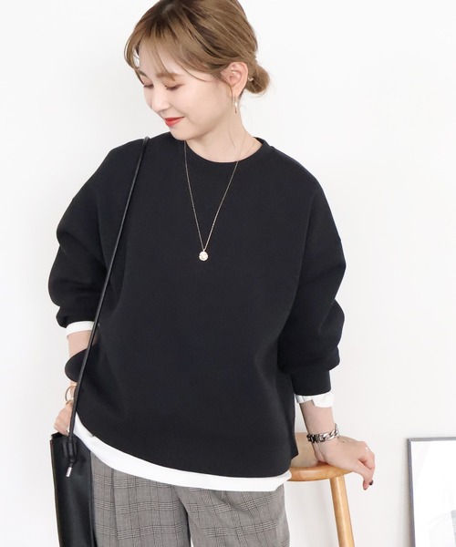 AMERICAN HOLIC（アメリカンホリック）の「【WEB限定】サイドスリットポンチプルオーバー（スウェット・レディース・ホワイト系その他/杢グレー/グレー系その他2/ブラック/ダークグリーン・M/L）」の20枚目の写真