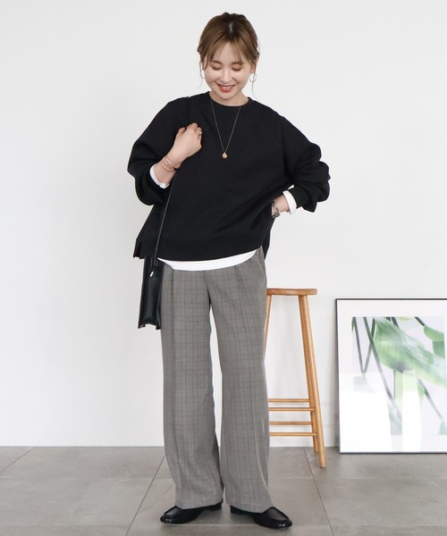 AMERICAN HOLIC（アメリカンホリック）の「【WEB限定】サイドスリットポンチプルオーバー（スウェット・レディース・ホワイト系その他/杢グレー/グレー系その他2/ブラック/ダークグリーン・M/L）」の7枚目の写真