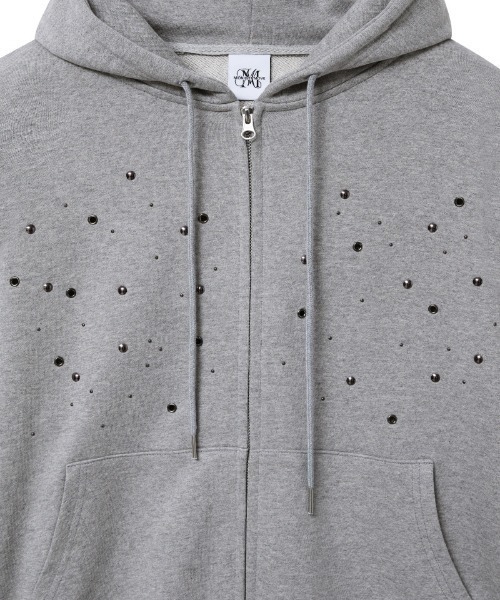 Midnight Move(ミッドナイトムーブ)の「A'GEM/9 × .kom 『MIDNIGHT MOVE/ミッドナイトムーブ』eyelet hood zip up/アイレットフードジップアップ(パーカー・レディース・ブラック/グレー・FREE)」の14枚目の写真
