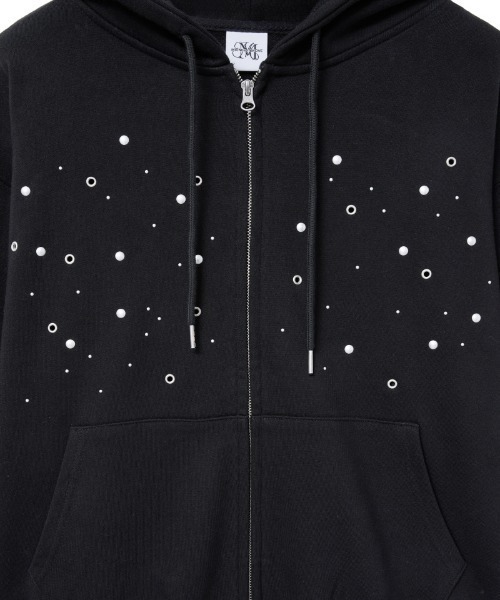 Midnight Move(ミッドナイトムーブ)の「A'GEM/9 × .kom 『MIDNIGHT MOVE/ミッドナイトムーブ』eyelet hood zip up/アイレットフードジップアップ(パーカー・レディース・ブラック/グレー・FREE)」の11枚目の写真
